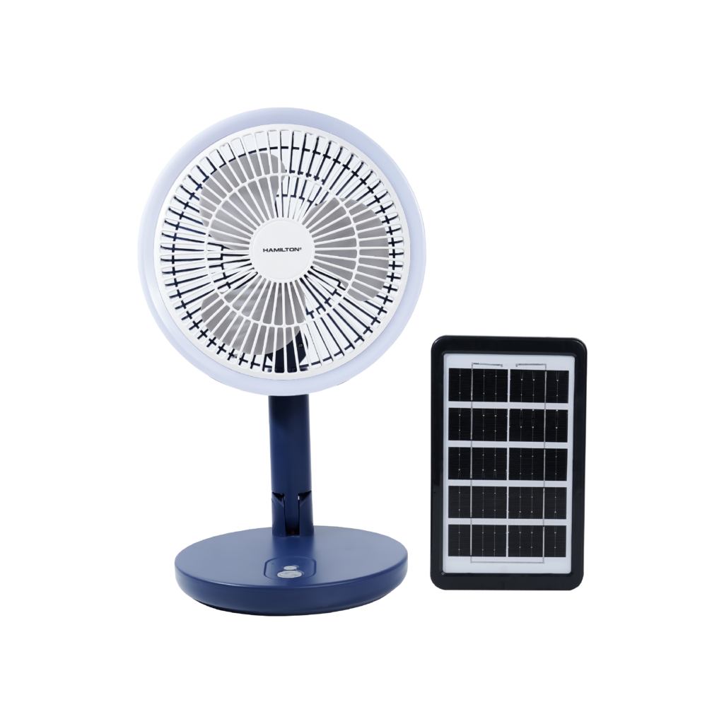 Rechargeable 8" Foldable Fan With Solar Panel 3 in 1 HT7423 Hamilton